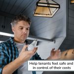 property management tips: Image of tenant replacing light globe in front door security light demonstrating how landlords can help tenants maintain their rental property