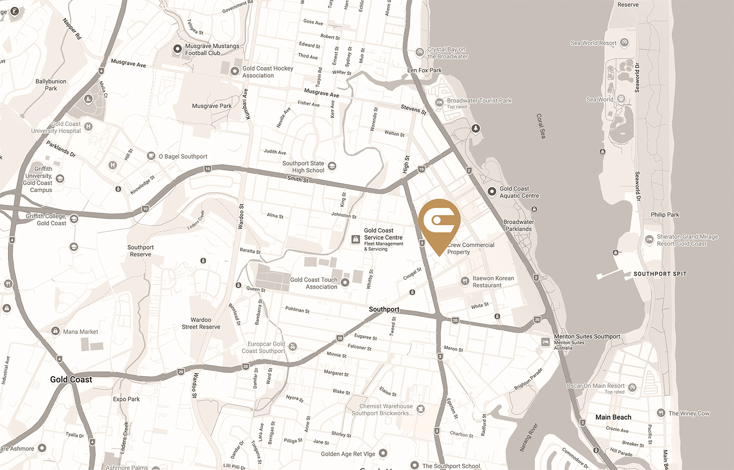 Gold Coast Office Map