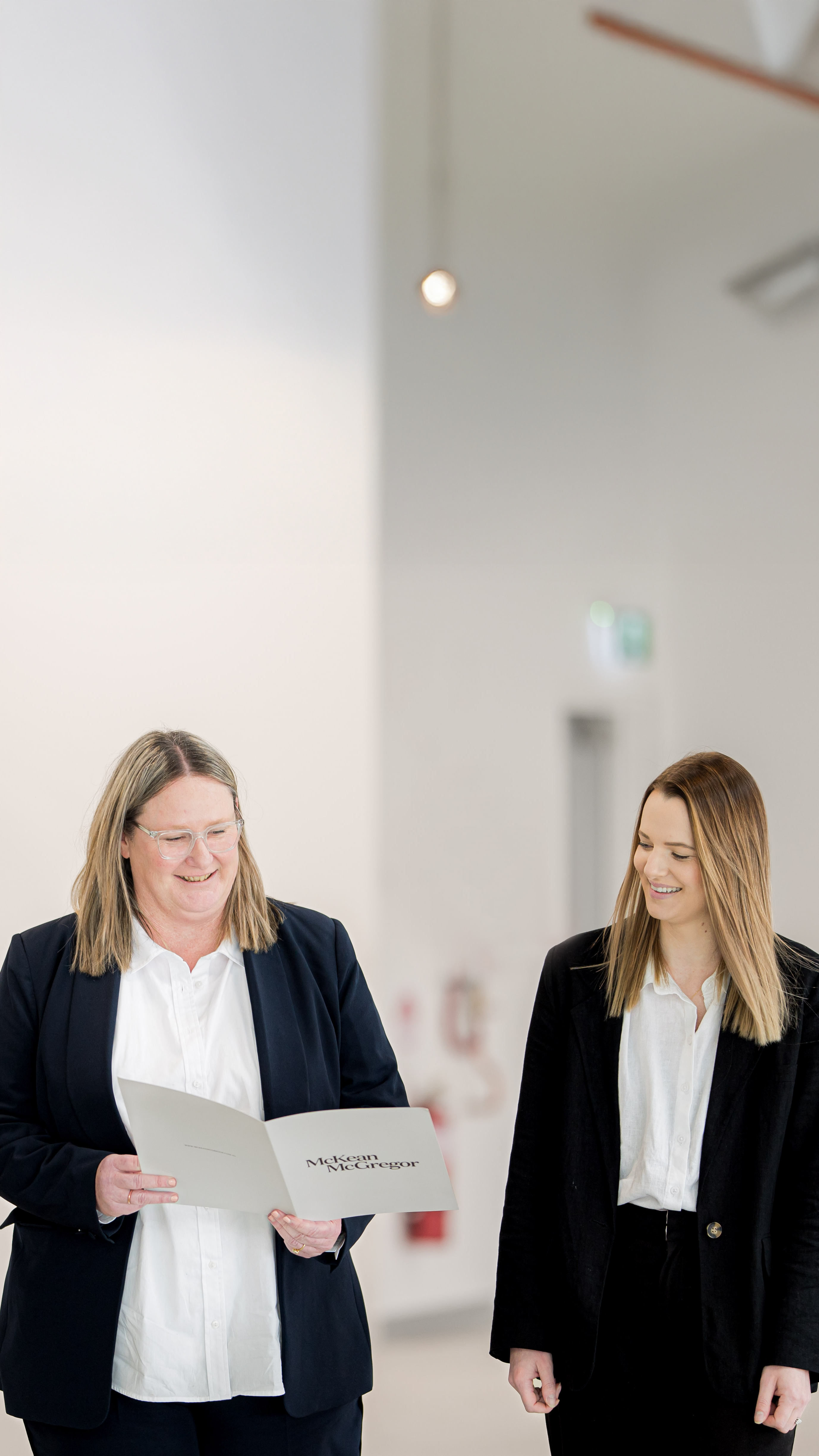 Agents reviewing a document